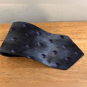 Bruno Piattelli Black and Purple Silk Tie